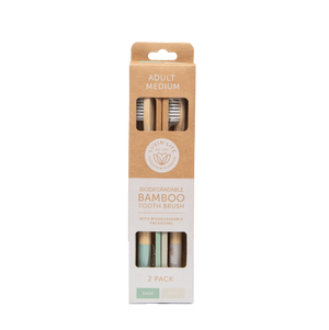 Adult Bamboo Toothbrush - Medium 2 Pack