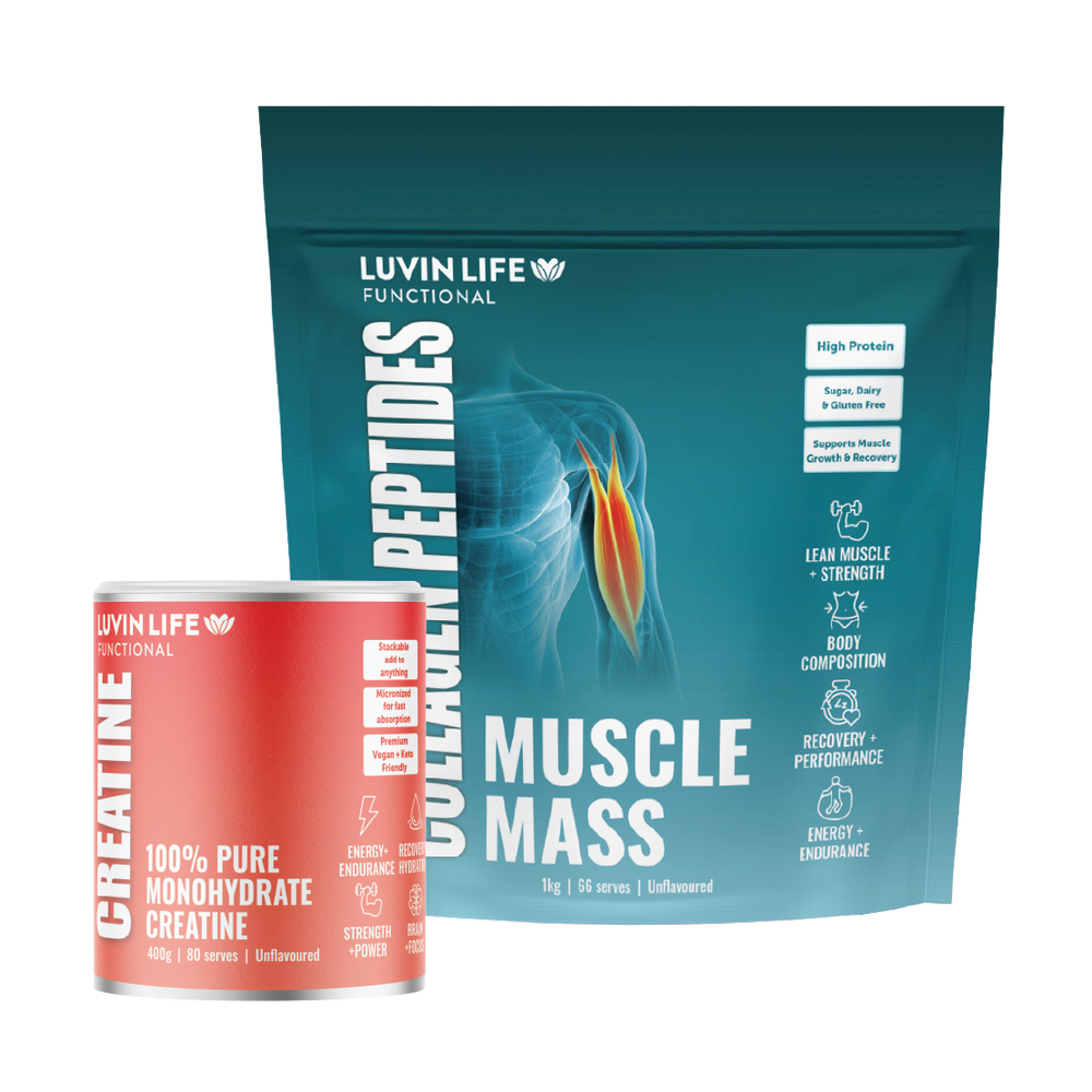 Muscle Mass Collagen 1kg + Creatine  Monohydrate Bundle