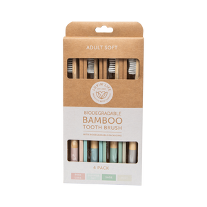Adult Bamboo Toothbrush - Soft 4 Pack