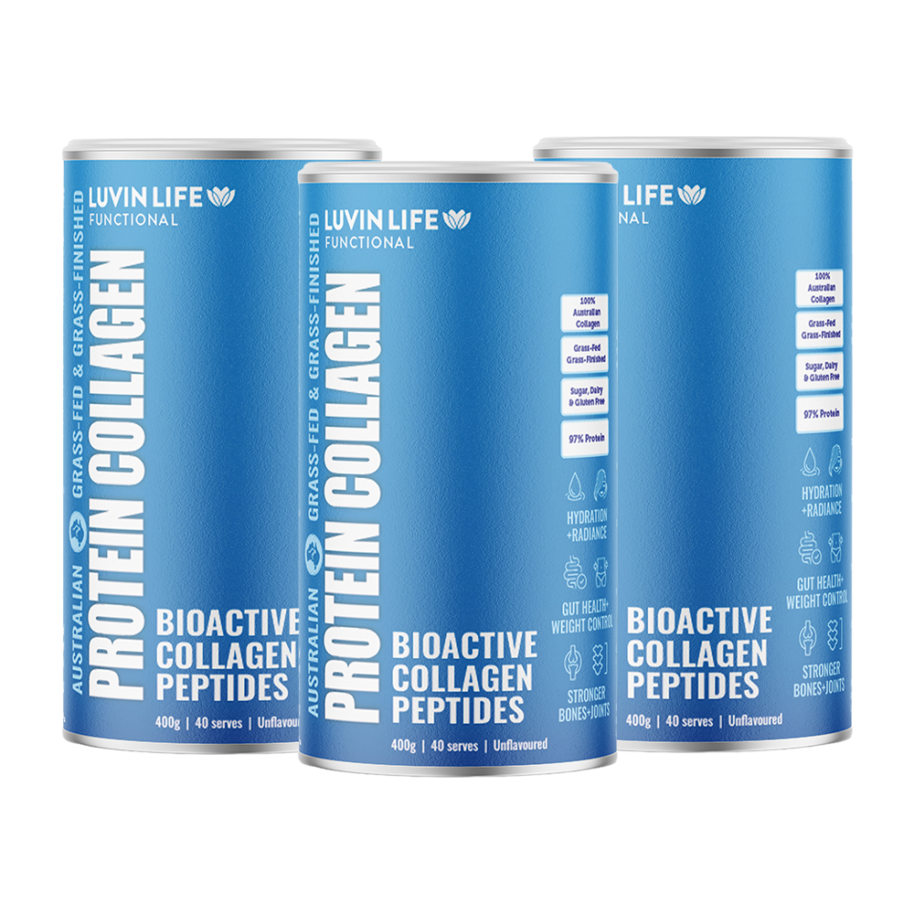 Luvin Life Australian Collagen Peptides - Unflavoured 400g (3 pack)