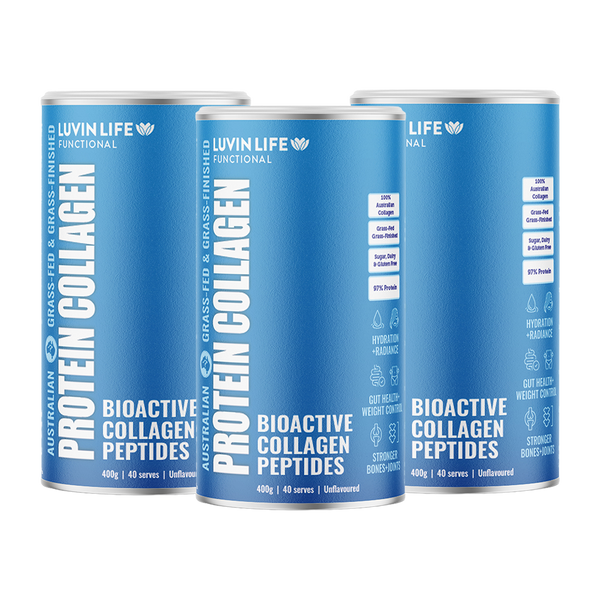Luvin Life Australian Collagen Peptides - Unflavoured 400g (3 pack)