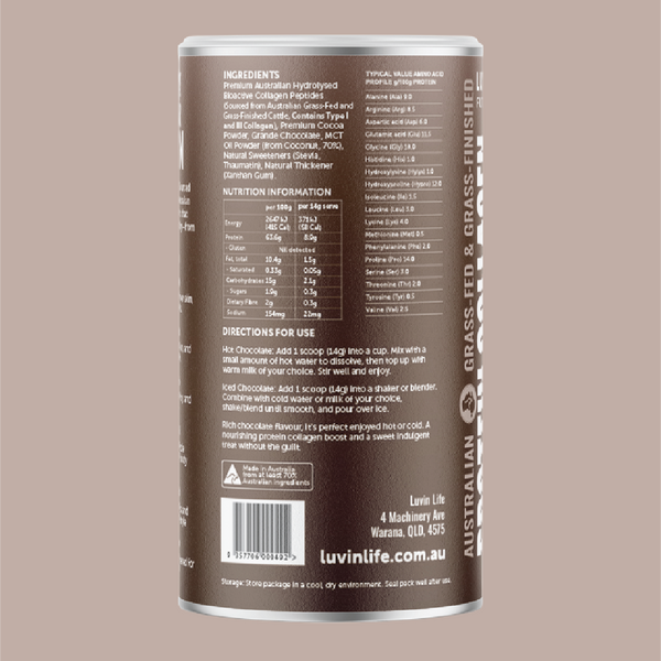 Luvin Life Australian Collagen Peptides - Chocolate 420g