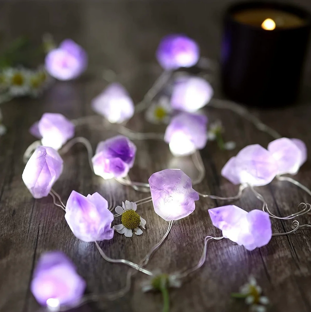 Crystal Fairy Lights - Amethyst