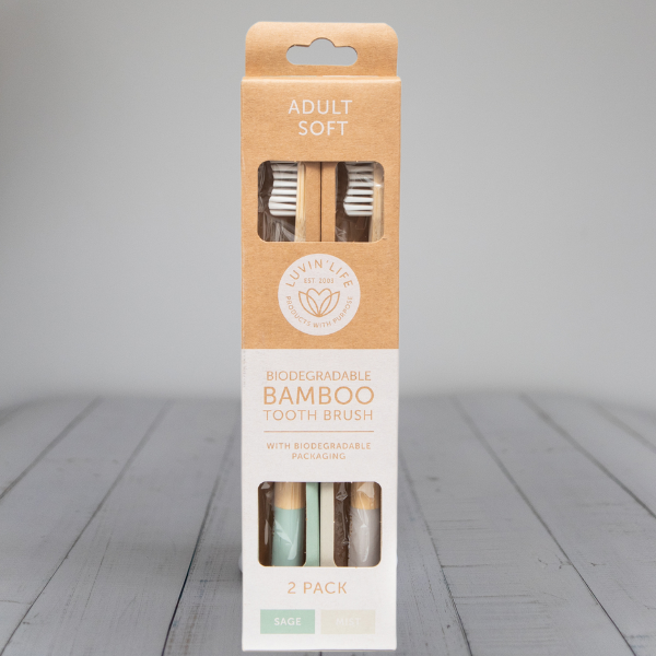 Adult Bamboo Toothbrush - Soft 2 Pack