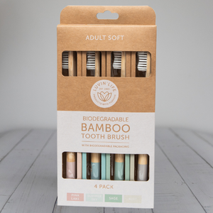Adult Bamboo Toothbrush - Soft 4 Pack