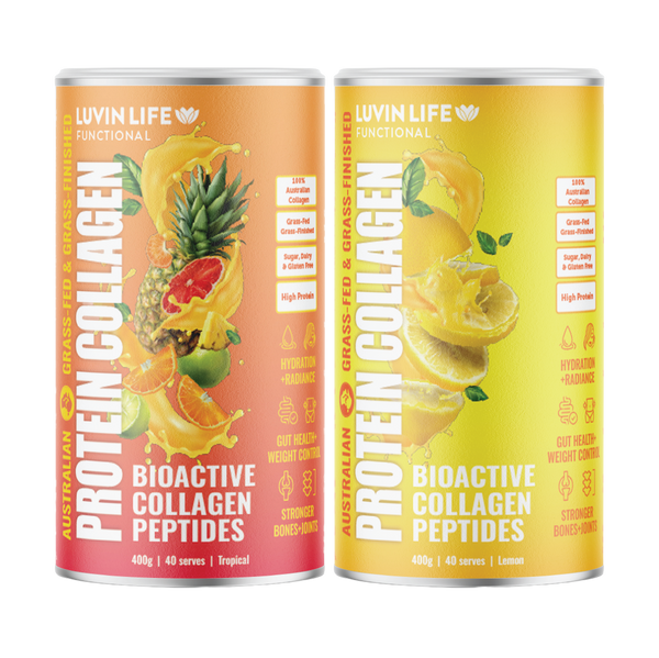 Australian Sourced Bioactive Collagen Peptides - Tropical & Zesty Lemon Combo Pack