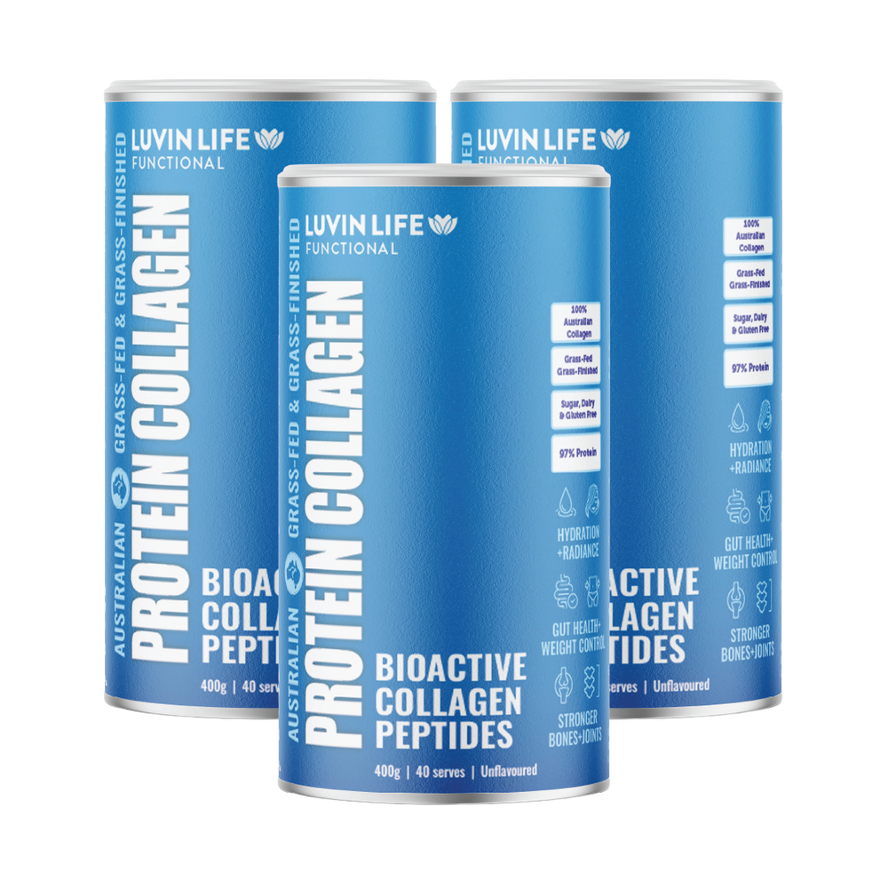 Luvin Life Australian Collagen Peptides - Unflavoured 400g (3 pack)