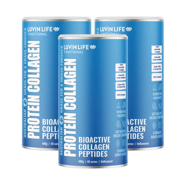 Luvin Life Australian Collagen Peptides - Unflavoured 400g (3 pack)